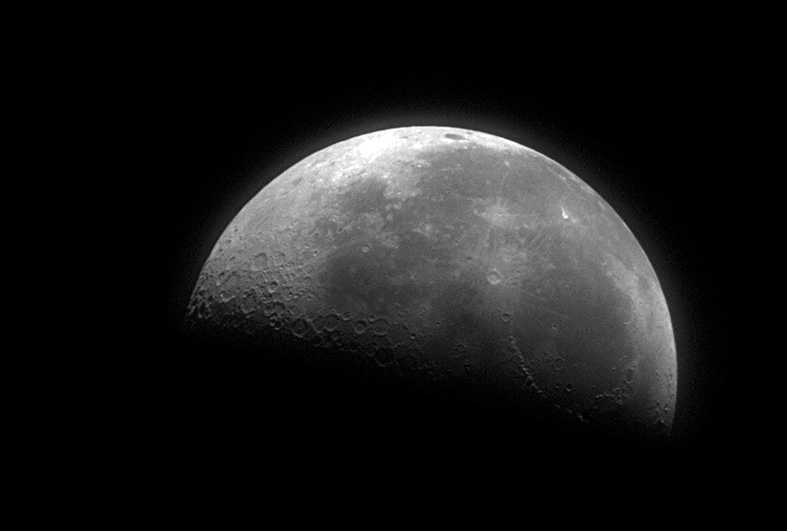 Image of the Moon taken by the metalens from the roof of the Science Center in Cambridge. Credit: Capasso Lab/Harvard SEAS.