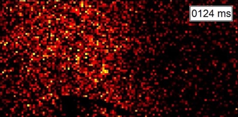 The NIST researchers use free-form dual-comb spectroscopy to make videos like this 2D methane cloud. Dark areas mean there's little or no methane present, while brighter colors show where there's more methane. Because it can take pictures very quickly, this technology can show how the methane cloud creates swirling patterns and changes in real time, which wasn't possible previously. This technology can be easily adjusted to look for different gases, not just methane. Credit: NIST / Nature Photonics.
