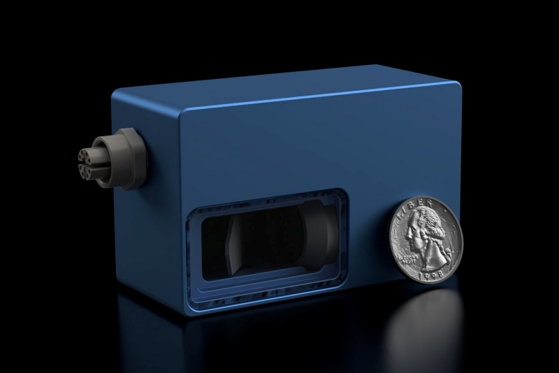 Voyant's 'Carbon' lidar, based on FMCW technology to offer both velocity and positional data from a chip-scale package, is becoming available at $1490. Image: Voyant Photonics.