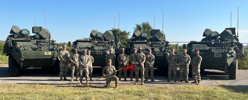 The US Army's 4th Battalion, 60th Air Defense Artillery Regiment at Fort Sill, shown with the Directed Energy Maneuver-Short Range Air Defense (DE M-SHORAD) prototype laser weapons systems. nLight is contracted to provide a 50kW-class laser for the system. Photo: US Army.