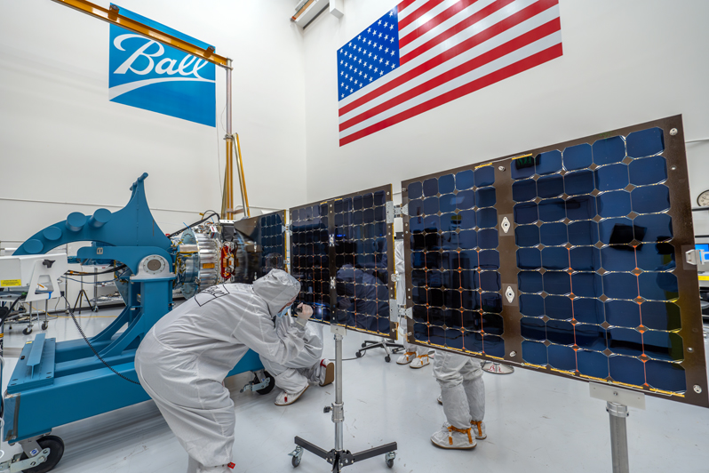 MethaneSAT under construction. Credit: BAE Systems.