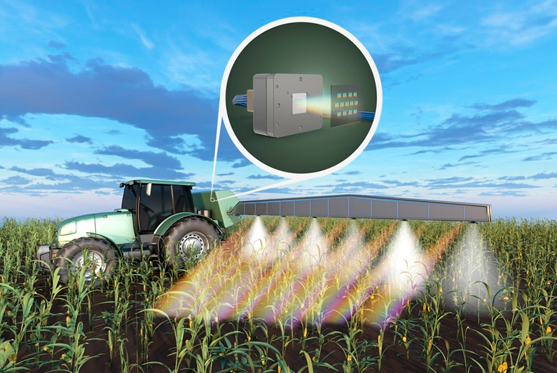 The microspectrometer is robust and can be easily integrated even in demanding environments. Here is an exemplary visualization for use in agriculture. &copy; Fraunhofer IOF.