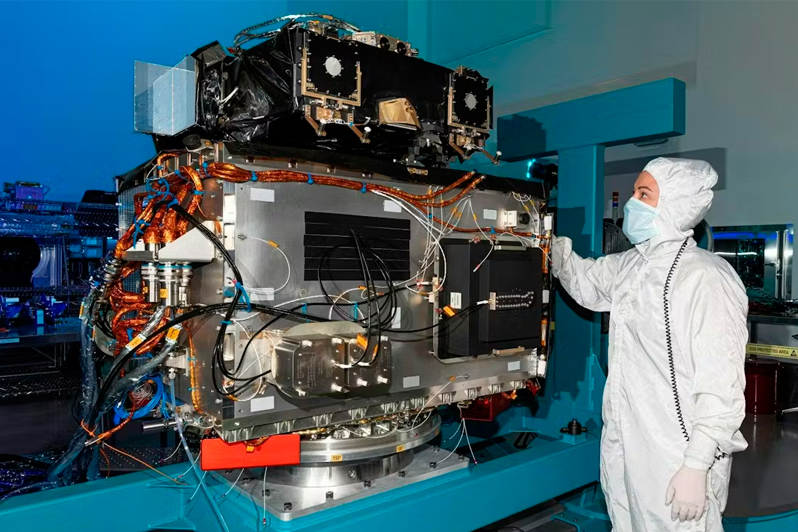 On the bus: BAE Systems has integrated the Carruthers Geocorona Observatory's UV spectrometer onto the satellite bus. Image: BAE Systems.
