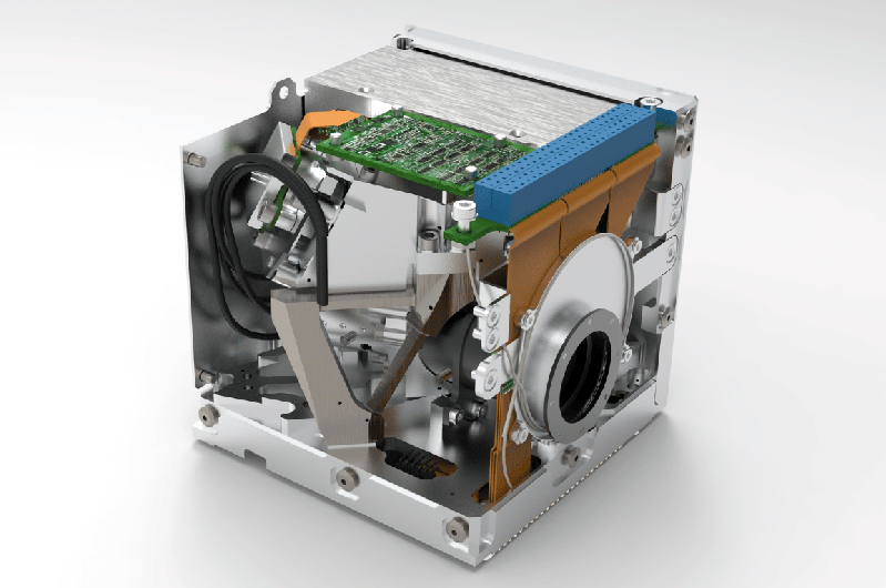 Laser communication terminal for small satellites. Image: FSO Instruments.