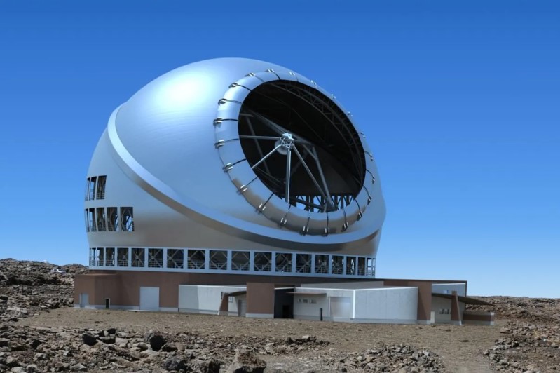 Artist's rendering of the pending TMT to be installed on Maunakea, Hawai'i. Credit: TMT.