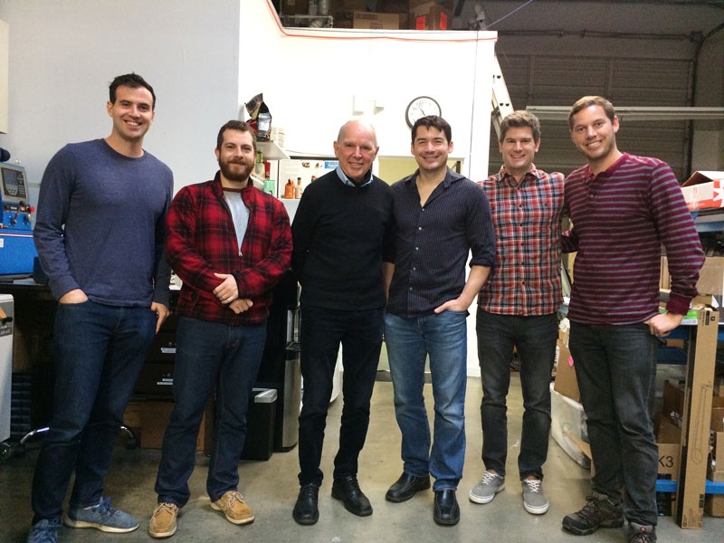 Halo's founding team, shown in a photo from 2016. CEO Andrei Iancu stands third from the right. Photo: Halo Industries.