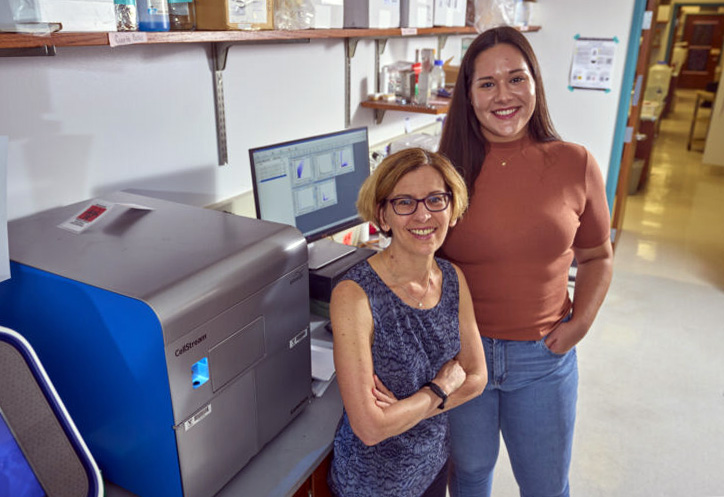 EV detectors: Alissa Weaver, left, and Ariana von Lersner. Credit: Harrison McClary/Vanderbilt University.