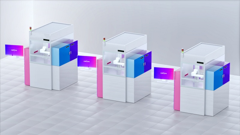An artistic rendering of Cellino's planned cassette-like modules for manufacturing pluripotent stem cells. Image: Cellino.