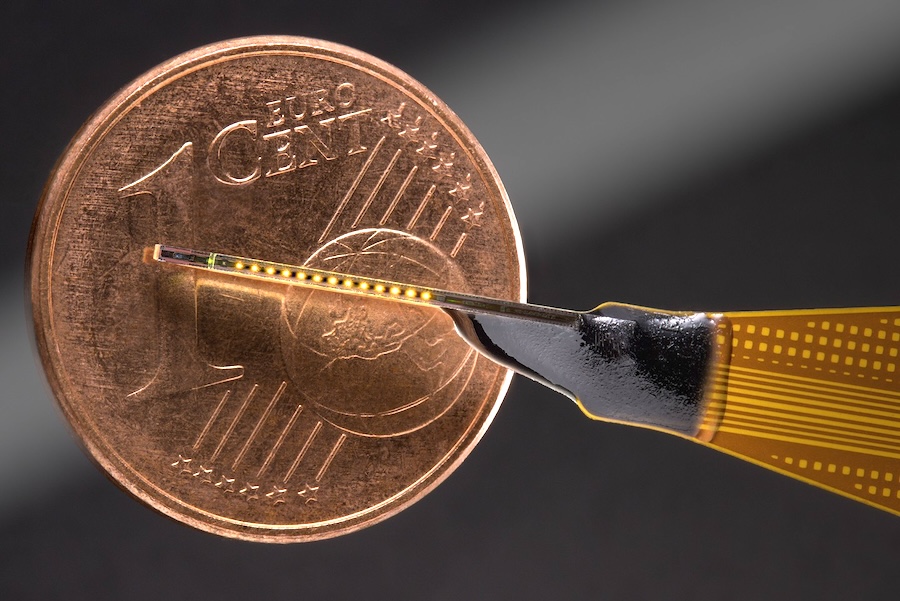 OLED-on-silicon technology for optogenetics. Credit: Fraunhofer IPMS.
