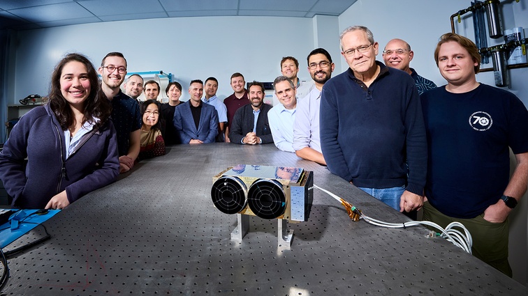 LLNL's dual-band Deep Purple telescope, devised and launched inside 12 months and at a cost of less than $1 million, has just become operational in low-Earth orbit. Photo: Garry McLeod.