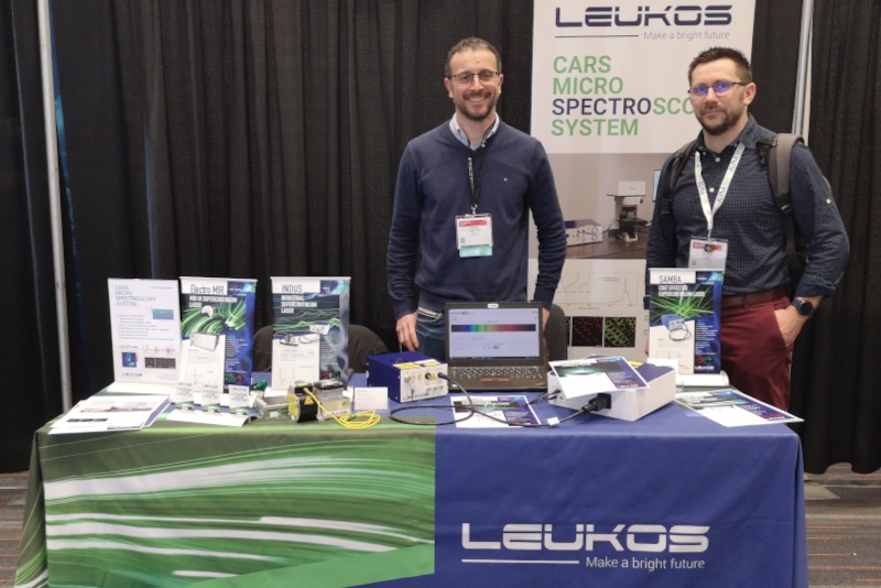 The Leukos booth at last year's SPIE BiOS Expo in San Francisco, part of the wider Photonics West event. Photo: Leukos via X.