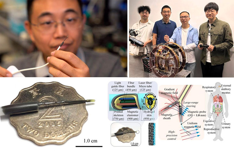 Researchers from HKUST have developed the world's smallest multifunctional biomedical robot which has a slim profile of just 0.95 mm. Credit: HKUST.