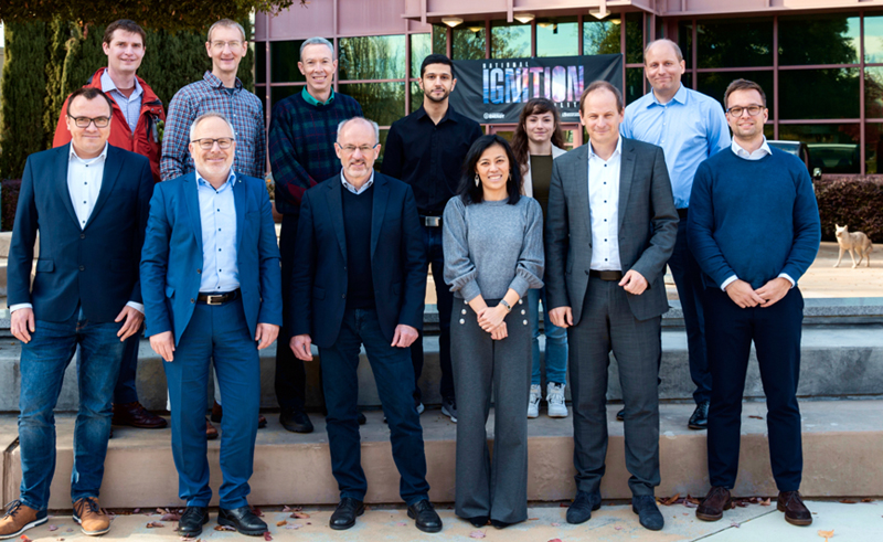 Fusion researchers at Fraunhofer ILT and Lawrence Livermore National Laboratory and their dog. &copy; Lawrence Livermore National Laboratory.