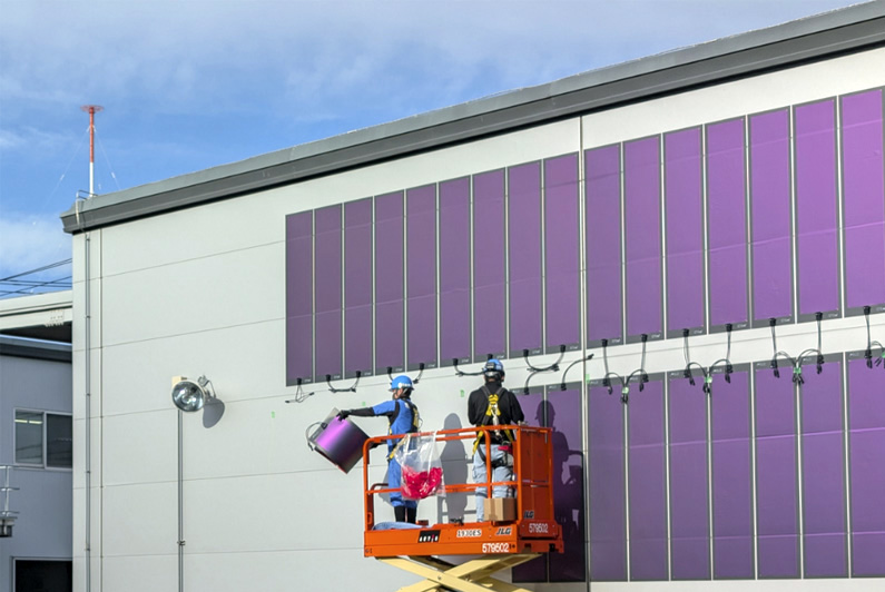 Heliatek's HeliaSol PV system transforms buildings into clean solar power plants. Image courtesy of Heliatek, Dresden, Germany.