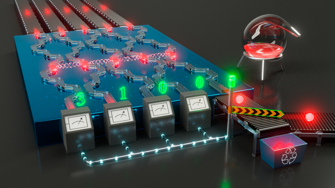 Twente's new component exchanges photon quantity for quality; yields more computing power. Credit U Twente.