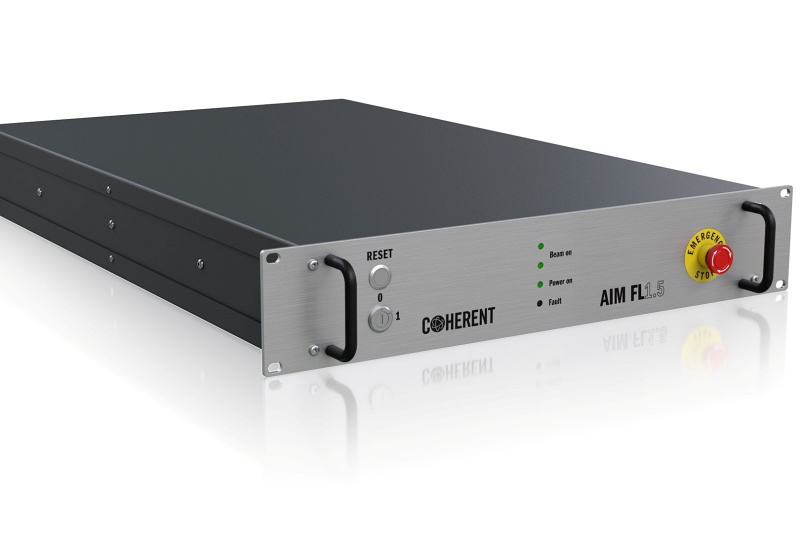 Coherent offers an extremely broad array of industrial lasers, including these multi-kilowatt singlemode fiber lasers released earlier this year. The company is also about to launch a new industrial UV laser transfer system aimed at applications in large microLED display production. Photo: Coherent.