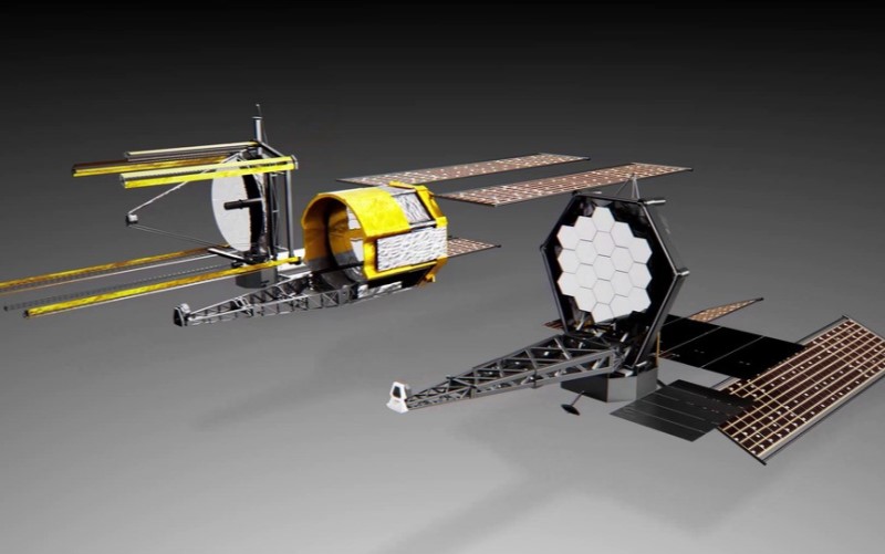 Different concepts for the design of the proposed Habitable Worlds Observatory telescope. HWO will be a large infrared/optical/ultraviolet space telescope, recommended by the National Academies