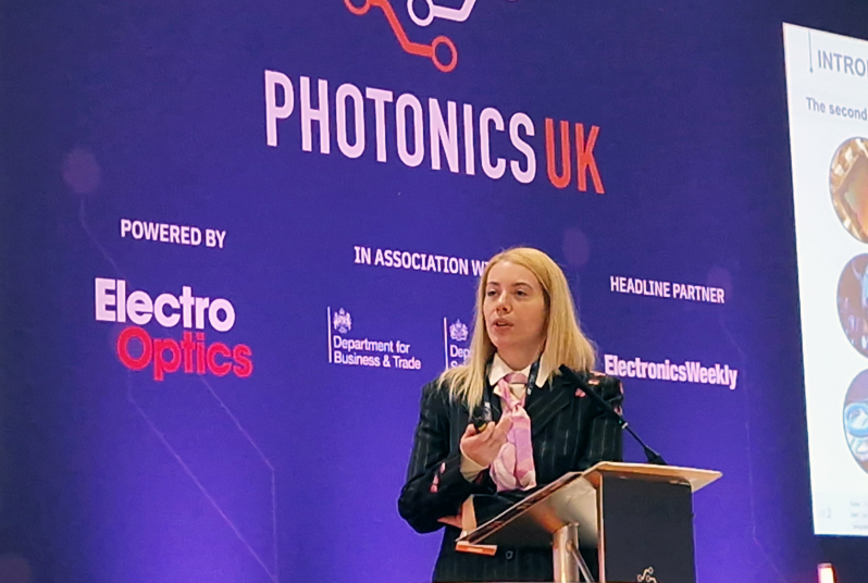 Francesca Alessandri, Quantum Communication Architect from Thales Alenia Space. Photo: Matthew PEach, optics.org.