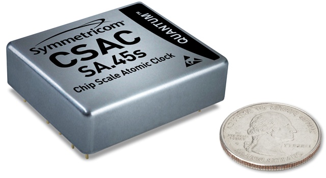 Although Oclaro is probably best-known for its photonic products used in telecom applications, the chips that it manufactures at its various fabs end up having a wide range of other uses. For example, some of its VCSELs are now being used in place of discharge lamps to enable chip-scale, commercial-grade atomic clocks sold by Symmetricom. Credit: Symmetricom.