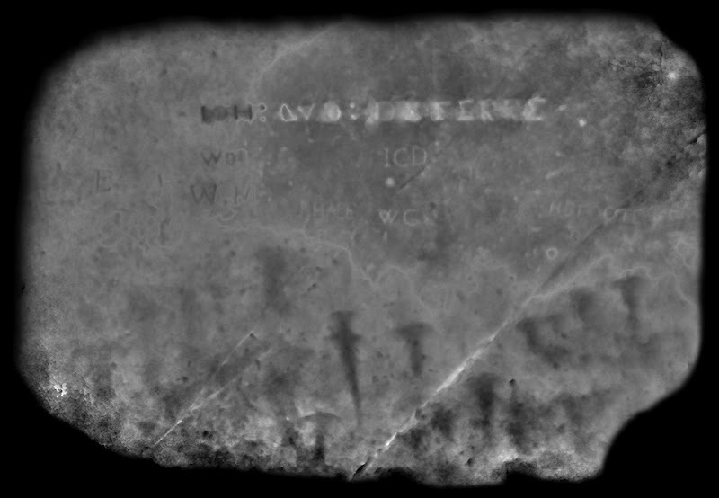 Laser-scanned image of axeheads on stone 53 at Stonehenge. Credit: English Heritage.