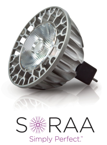 Soraa is said to have based its official launch around the development of a full drop-in replacement for 50 W halogen lamps because this represents one of the most challenging applications for solid-state lighting, and would therefore demonstrate the commercial viability of Soraa's approach. Credit: Soraa.