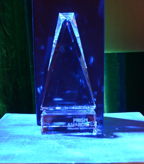 Short-listed companies in the Prism Awards are competing for one of these....plus recognition of their ground-breaking technology. Photo: SPIE/Amy Nelson.