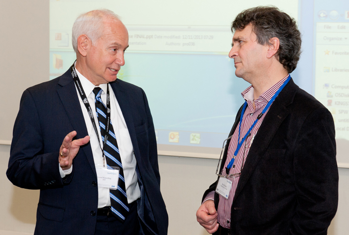 Silicon chaps: Plenary speakers Professor Lionel Kimerling (MIT, left) and Professor Roel Baets (Ghent and IMEC).