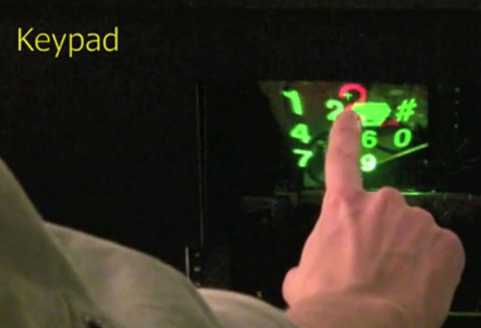 Key attributes: Holoxica's latest 3D apps include counter and keypad (pictured). Immediate applications of this technology include HUD-style displays and novel user-interfaces with the added dimensions of real-space interactivity.
