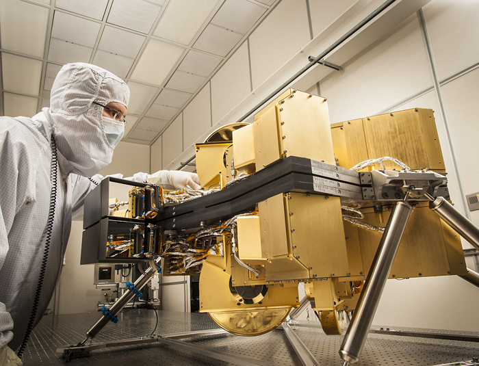 So near, going so far: The Near-Infrared Camera for NASA's James Webb Space Telescope in a cleanroom at the Lockheed Martin Advanced Technology Center in Palo Alto, Calif., where it was designed and built.
