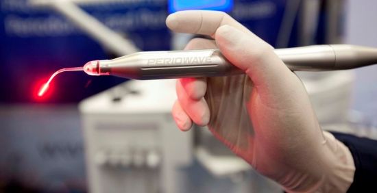 Periowave, designed as an adjunctive therapy for the treatment of chronic periodontitis, is available in Canada and select countries in the European Union. It is currently under review for premarket approval by the US FDA. Credit: Ondine Biomedical.