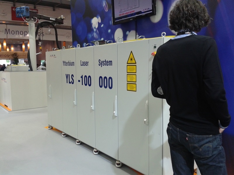 IPG's 100kW fiber laser, as seen at the LASER World of Photonics trade show in Munich earlier this year.