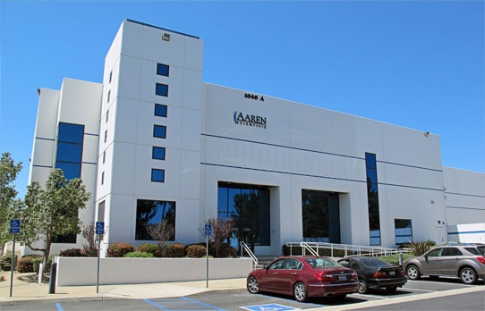 Aaren's Ontario, CA, headquarters, where the company also makes its intraocular lenses for cataract surgery patients. Credit: Aaren Scientific/Zeiss.