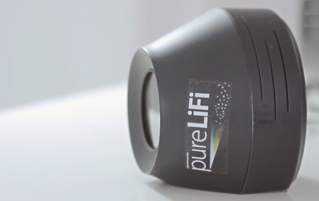 pureLiFi has adapted off-the-shelf LED light fixtures into wireless access points.