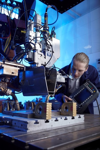 LZH says that the laser-GMAW hybrid welding process combines the advantages of the two joining technologies. Photo: LZH.