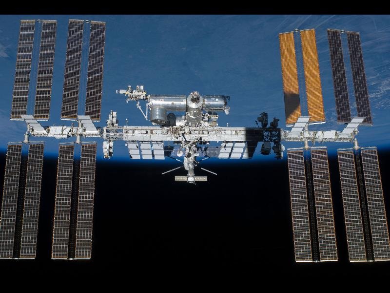 High-performance solar cells power space missions such as the International Space Station, shown here. Emcore and the Boeing subsidiary Spectrolab have carved out something of a duopoly in space PV in recent years. Credit: NASA.