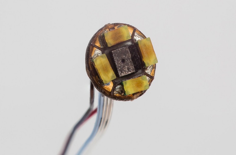 The tiny NanEye from AWAIBA, the Portuguese imaging technology firm acquired by CMOSIS last year. AWAIBA has since moved its base to Germany, and will become part of the Austrian company ams following the latter's decision to buy CMOSIS from current owner TA Associates. Photo: AWAIBA/CMOSIS.