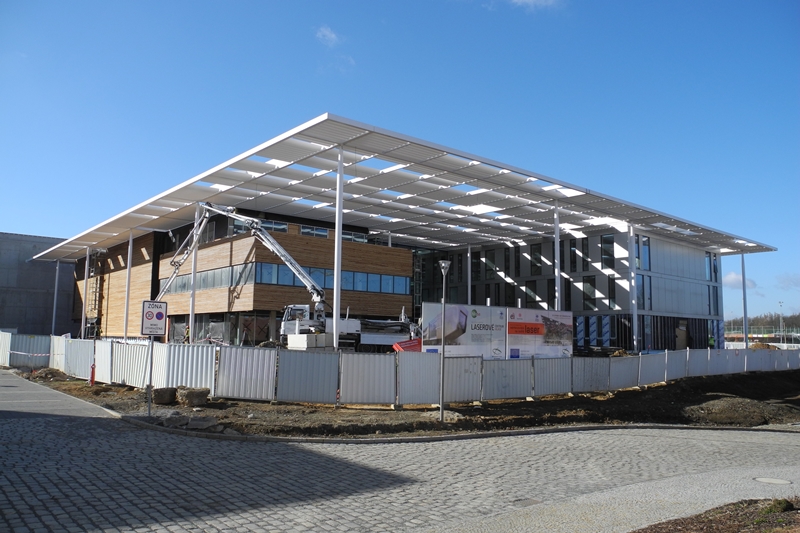 The ELI Beamlines organization posted this image of the site's construction on its web site on March 3, following a visit by partners from the Hungarian 