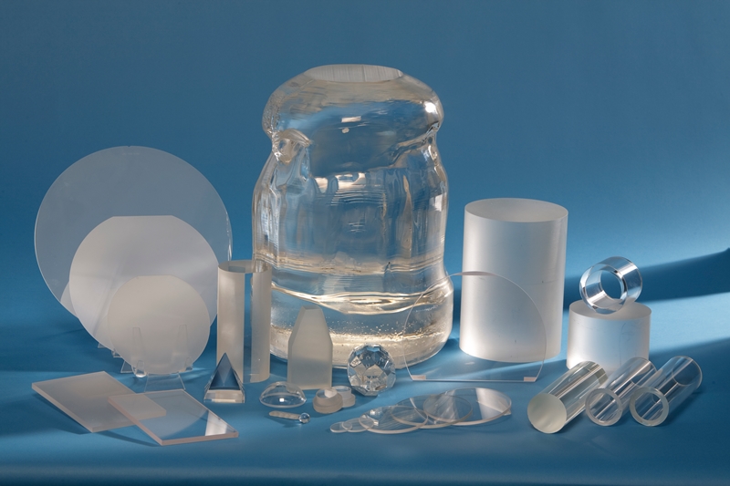 These are the more typical kinds of sapphire crystals and components available from Rubicon. The giant new optical windows (not shown) have been developed for first military and then semiconductor industry applications. Photo: Rubicon Technology.