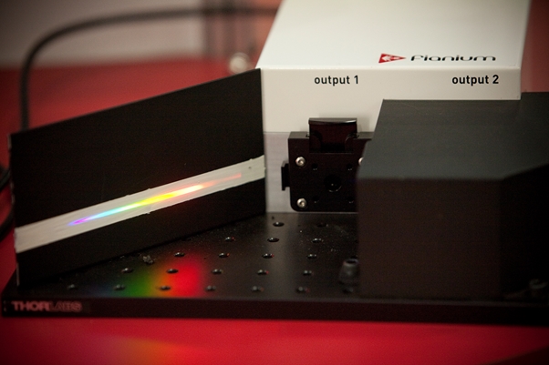 One of Fianium's supercontinuum sources, on display at the SPIE Photonics West exhibition. The UK company, spun out from the University of Southampton's Optoelectronics Research Centre more than a decade ago, is now set to become part of Denmark-based NKT Photonics.