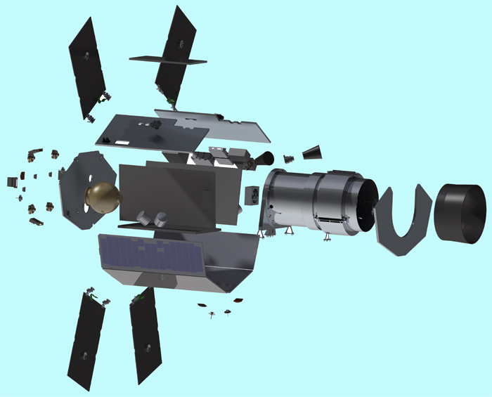 Exploded view of Twinkle SSTL-300 platform. Credit: SSTL.