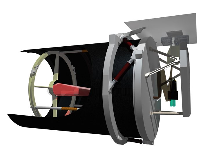 Renders showing cut-away of the Twinkle telescope. Credit: UCL/MSSL