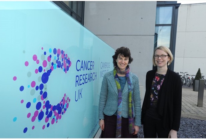 Sarah Bohndiek (right) and Rebecca Fitzgerald (left), co-leaders of the Early Detection Programme at Cancer Research UK. Credit: Image supplied by Sarah Bohndiek from Cambridge News.