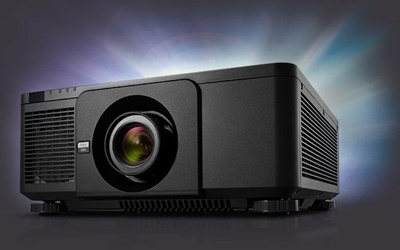 NEC Display's PX803UL laser projector: earlier this year the company showed off a prototype featuring IPG's new fiber laser luminaire for digital cinema, which is capable of delivering a much higher brightness than rival sources. Photo: NEC Display.