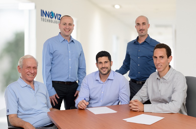 The five co-founders of Innoviz Technologies all have an extensive background in the Israeli intelligence service, as well as experience in high-tech start-ups sold to the likes of ST Microelectronics and Apple. CEO Omer Keilaf is shown in the center. Photo: Innoviz Technologies.