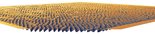A topographical image showing a nanoimprint 