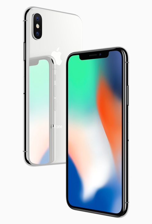 Among various technologies making their Apple debut inside the iPhone X handset is an OLED display - described by Apple as 'the first OLED screen that rises to the standards of iPhone'. Image: Apple.