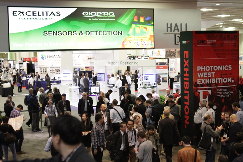 Photonics umbrella: Excelitas/Qioptiq at this year's SPIE Photonics West trade show. Photo: Bay Area Event Photography.