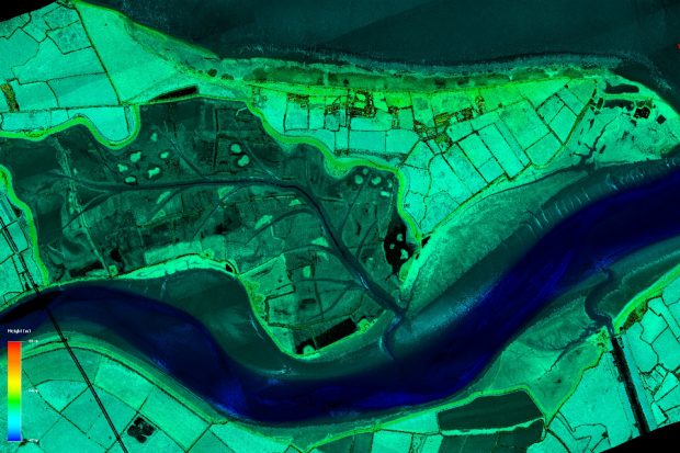 Lidar mapping technique will provide detailed land information to 1m sensitivity. Image: UK Environment Agency.