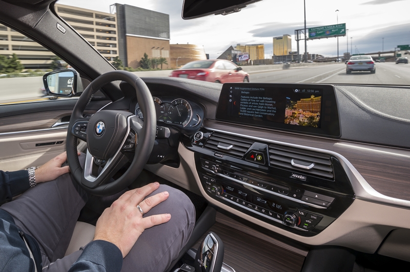 One of BMW's early autonomous vehicles, shown driving around Las Vegas last month. According to TetraVue, a major issue with current lidar techniques for self-driving cars is the huge amount of data processing that they demand. TetraVue's approach is said to cut down on that demand dramatically, thanks to the combination of a high-bandwidth detector and optics technology. Photo: BMW.