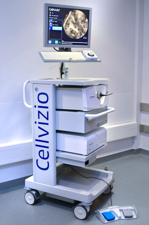 Optical biopsies via the Cellvizio platform should allow crucial clinical determinations to be made sooner and through less invasive procedures. Credit: Mauna Kea Technologies.